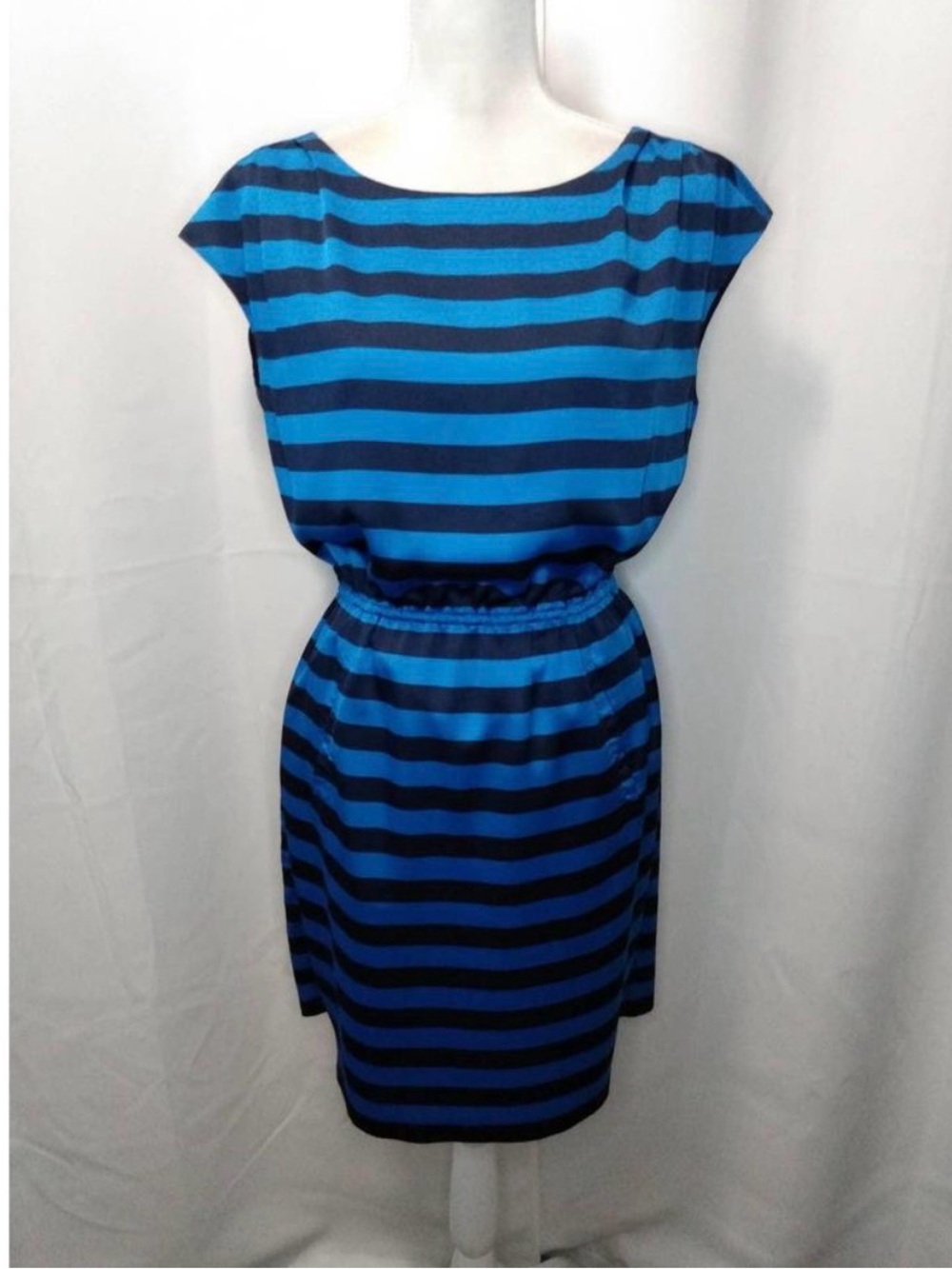 Vince Camuto Royal Blue and Black Striped Dress